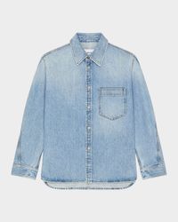 Men's Stone-Washed Denim Shirt