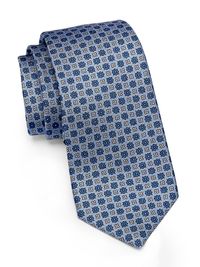 Men's Abstract Silk Tie - Blue