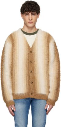 Uniform Bridge Beige Stripe Cardigan
