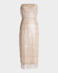 Morgan Bead & Sequin Fringe Midi Dress
