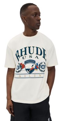 Rhude Usa Sailing Icon Tee Vintage White/Black XL