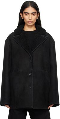 Loulou de Saison Black Cirebo Shearling Jacket