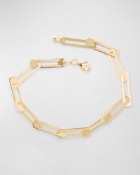 14K Gold Laser Open Interlocking Rectangle Bracelet