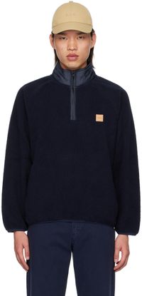 A.P.C. Pull molletonné Island bleu marine