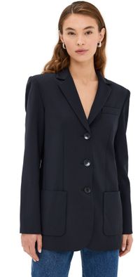 Tibi Tropical Wool Max Blazer Navy 6