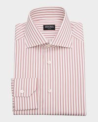 Men's Trecapi Cotton Stripe Dress Shirt