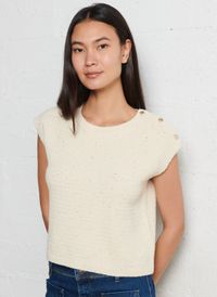 Maison 123 - Pull col rond en coton mélangé - Taille XL - Beige