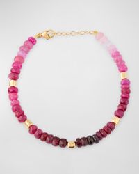 Jumbo Stone and Gold Bead Bracelet