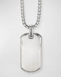 Men's Streamline Tag Pendant in Silver, 35mm