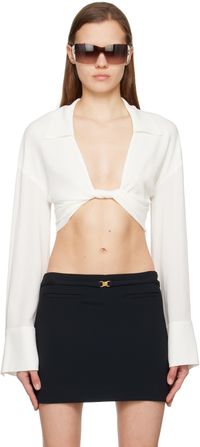 Blumarine White Twisted Shirt