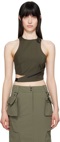 HYEIN SEO Khaki Cinched Halter Tank Top
