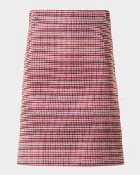 Houndstooth Wool Fresco A-Line Mini Skirt