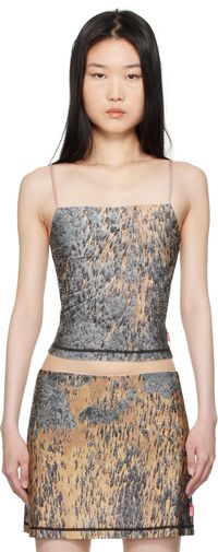 Diesel Beige & Gray T-Hop-P2 Tank Top