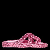 Laurence Bras - Sandales plates tressées en cuir métallisé - Taille 40 - Rose