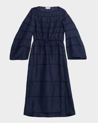 Ribbon Striped Midi Caftan Dress