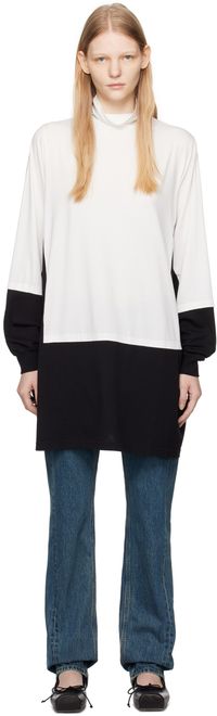 MM6 Maison Margiela White & Black Paneled Minidress