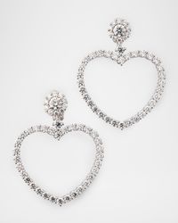 18K White Gold L'Heure Du Diamant Medium Heart Earrings