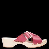 Sabots Youyou - Sabots sandales à petit talon ouverts avec boucle - Taille 41 - Rouge