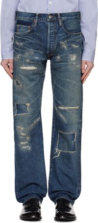 Junya Watanabe Jean bleu à effet usé