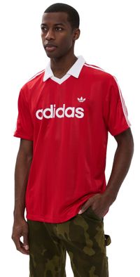 adidas Originals Stripe Soccer Jersey better scarlet XS