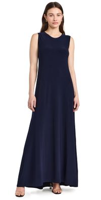 Norma Kamali Sleeveless Swing Maxi Dress True Navy S