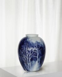Tree Hand-Painted Vase, 12"