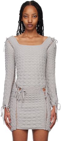 Isa Boulder SSENSE Exclusive Gray Expandable Quilted Sweater