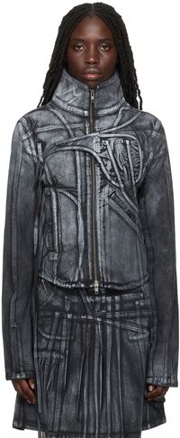 Ottolinger Blouson noir en denim à motif trompe l'œil