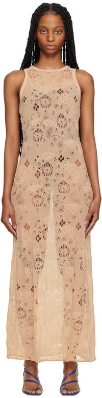Olēnich Beige Cutout Maxi Dress