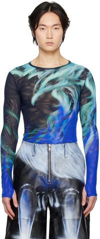 Gerrit Jacob Black & Blue Flame Long Sleeve T-Shirt