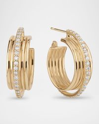 14K Gold Lana Kinetic Diamond Huggie Earrings