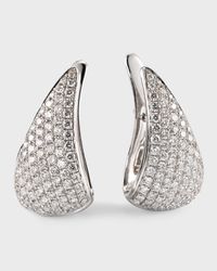18K White Gold Pave Claw Earrings