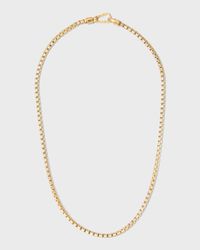 Men's Yellow Gold Carved Tubular Necklace with Matte Chain, 52cm