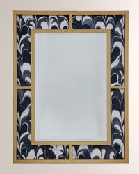 Bedford Mirror with Black Orchid Fabric