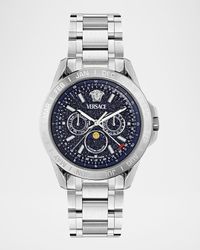 V-Galaxy Moonphase 43MM Stainless Steel Bracelet Watch