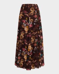 Floral Trumpet Midi Skirt
