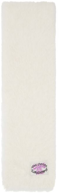 Acne Studios White Narrow Fluffy Scarf