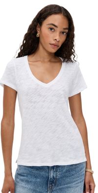 ATM Anthony Thomas Melillo Schoolboy V Neck Tee White L