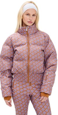 Sweaty Betty Cropped Ski Jacket Brown Sb Print XS