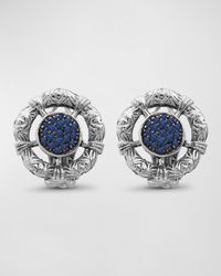 Blue Sapphire Earrings in Sterling Silver