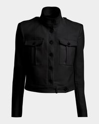 Shrunken Military Cotton Jacket