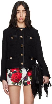 Dolce&Gabbana Blouson écourté noir à simple boutonnage