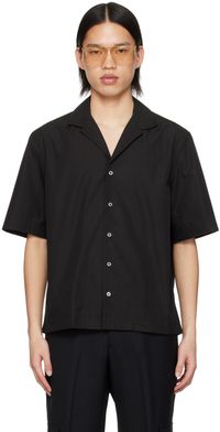 Lardini Black Spread Collar Shirt