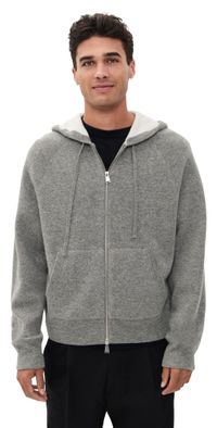 SIMKHAI Jackson Cashmere Blend Hoodie Heather Grey XL