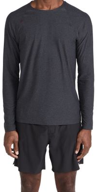 Rhone Reign Long Sleeve Tee Black Heather L