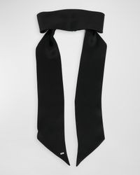Wide Silk Headband With Scarf Accent
