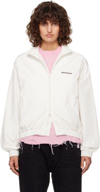 Balenciaga Blouson de survêtement blanc à logo inversé