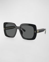 Logo Acetate Square Sunglasses
