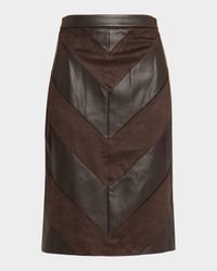 Erma Chevron Faux Leather Pencil Skirt