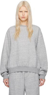 Acne Studios Pull molletonné gris à col ras du cou